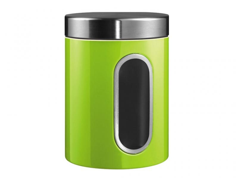 Canister with window Limegreen